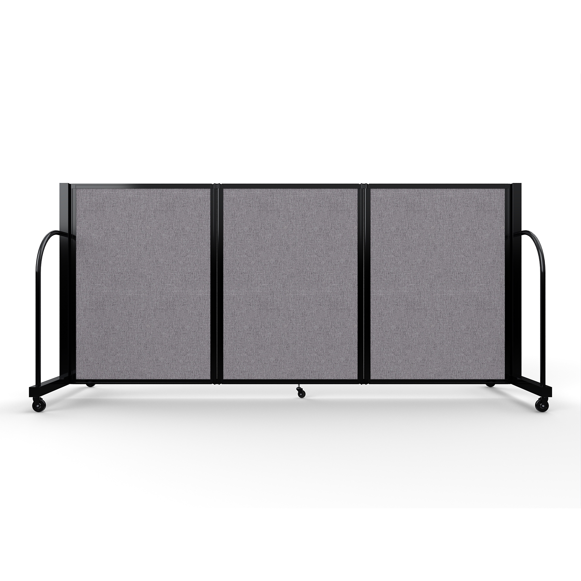 Screenflex Full Motion Divider, 4' x 8'7", Black Frame, Select Gray fabric